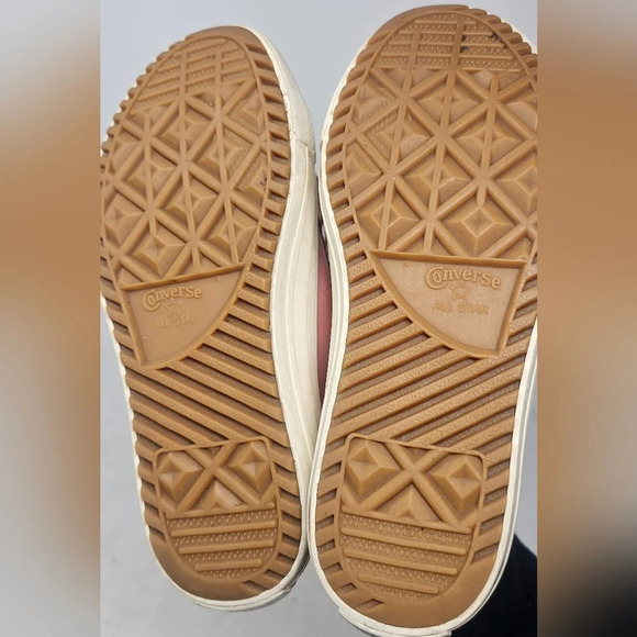 Converse All Star Chuck Taylor Hi Tops Pink Leathe Juniors Size 13 - Picture 9 of 12